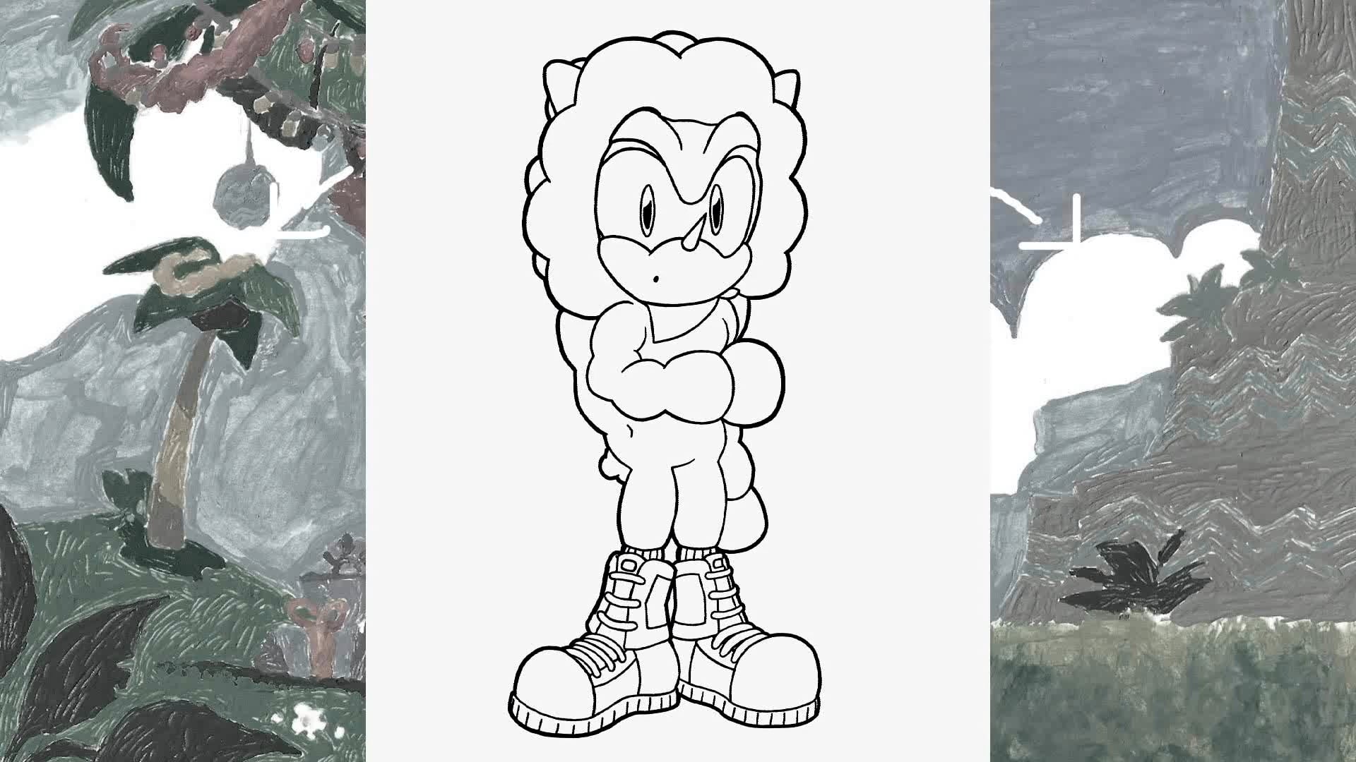 FANART Sonic the Hedgehog: Mighty the Armadillo & RJ the Alpaca Collab  Timelapse Part 1: Pencils & Ink